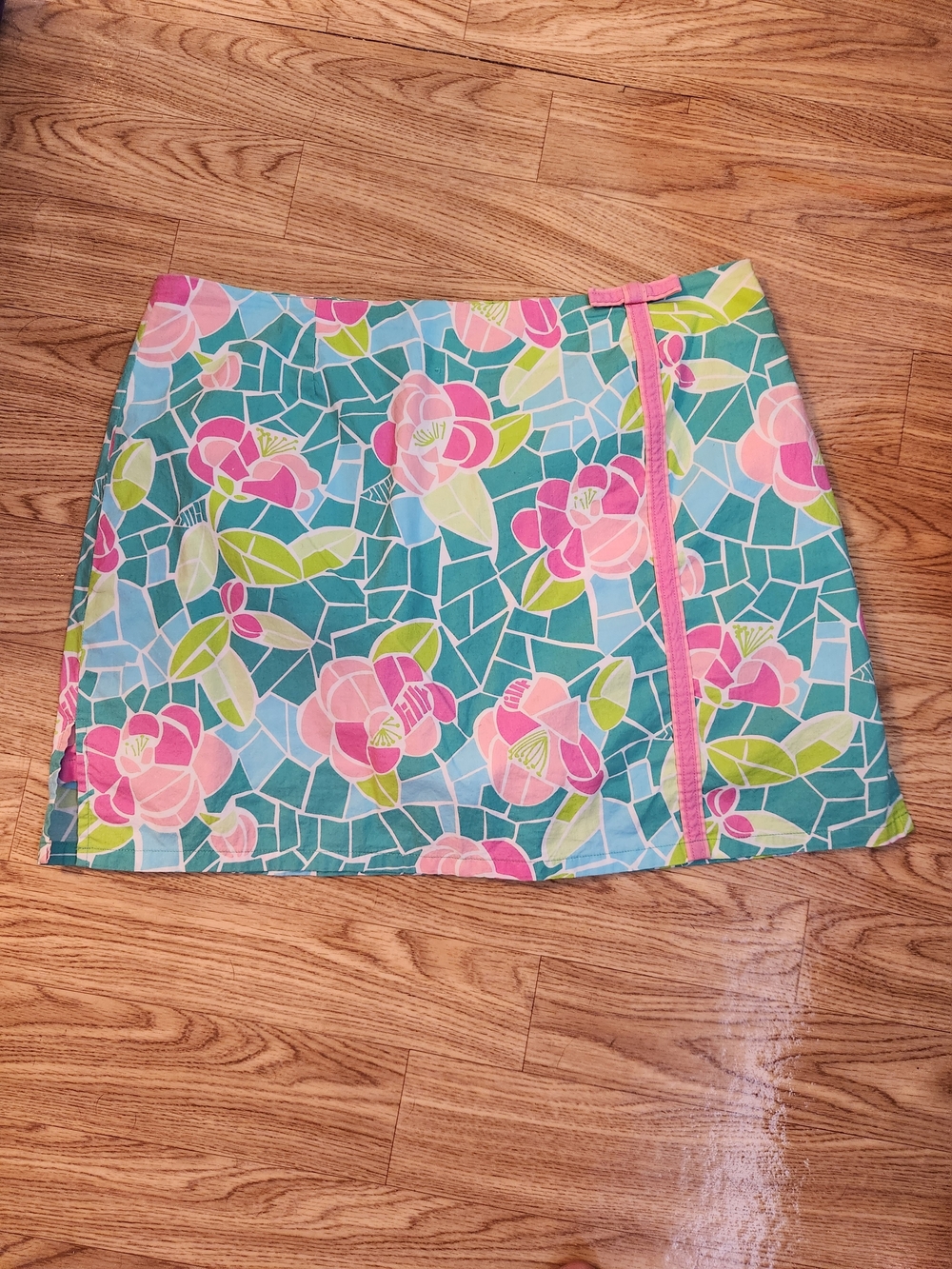 Lilly Pulitzer Mosaic A-Line Mini Skort in Teal and Pink Tennis Skirt